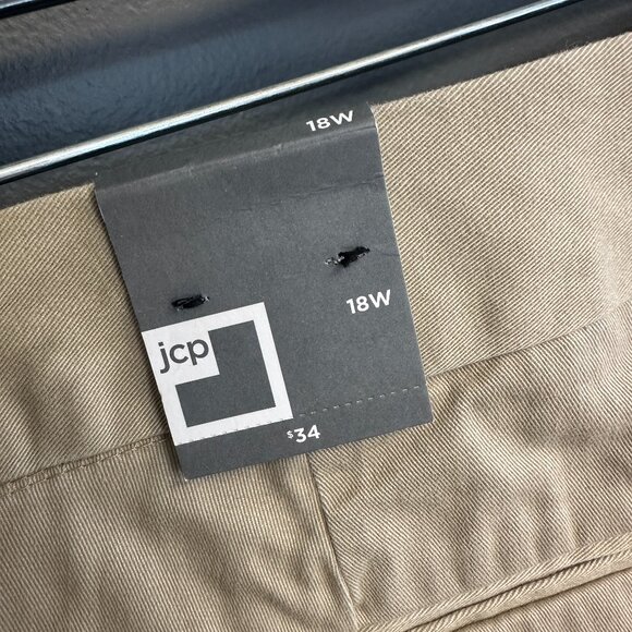 JCP Khaki Cotton Shorts Womens Plus Size 18W Tan Classic NWT - Picture 5 of 6